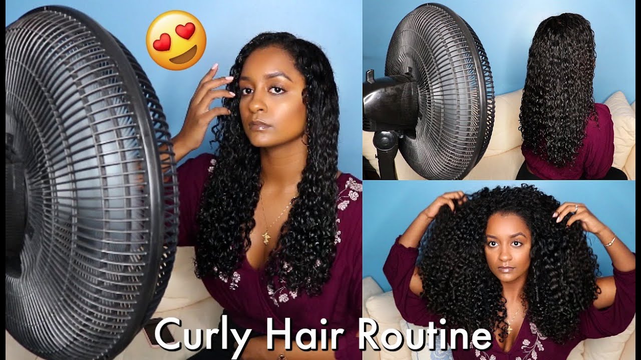I USED A FAN TO DRY MY NATURAL HAIR (CURLY HAIR ROUTINE) | QUICK & SUPER DEFINED!!