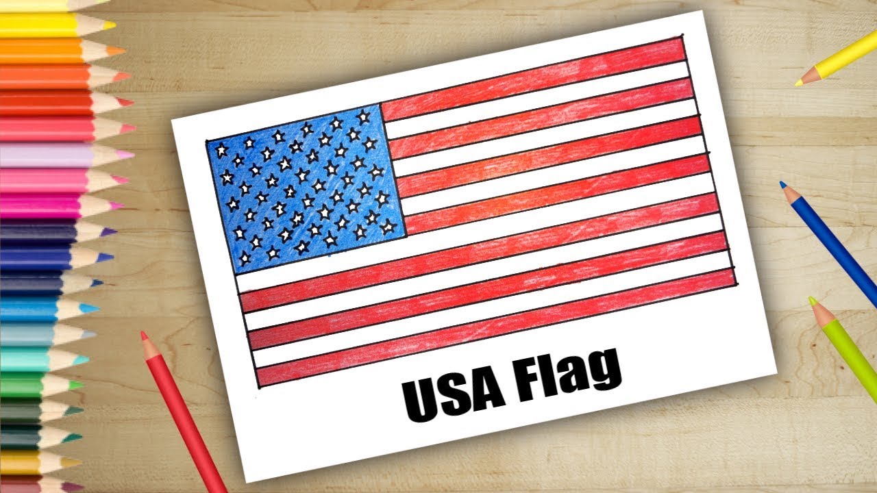 How to Draw USA flag | Drawing easy for kids