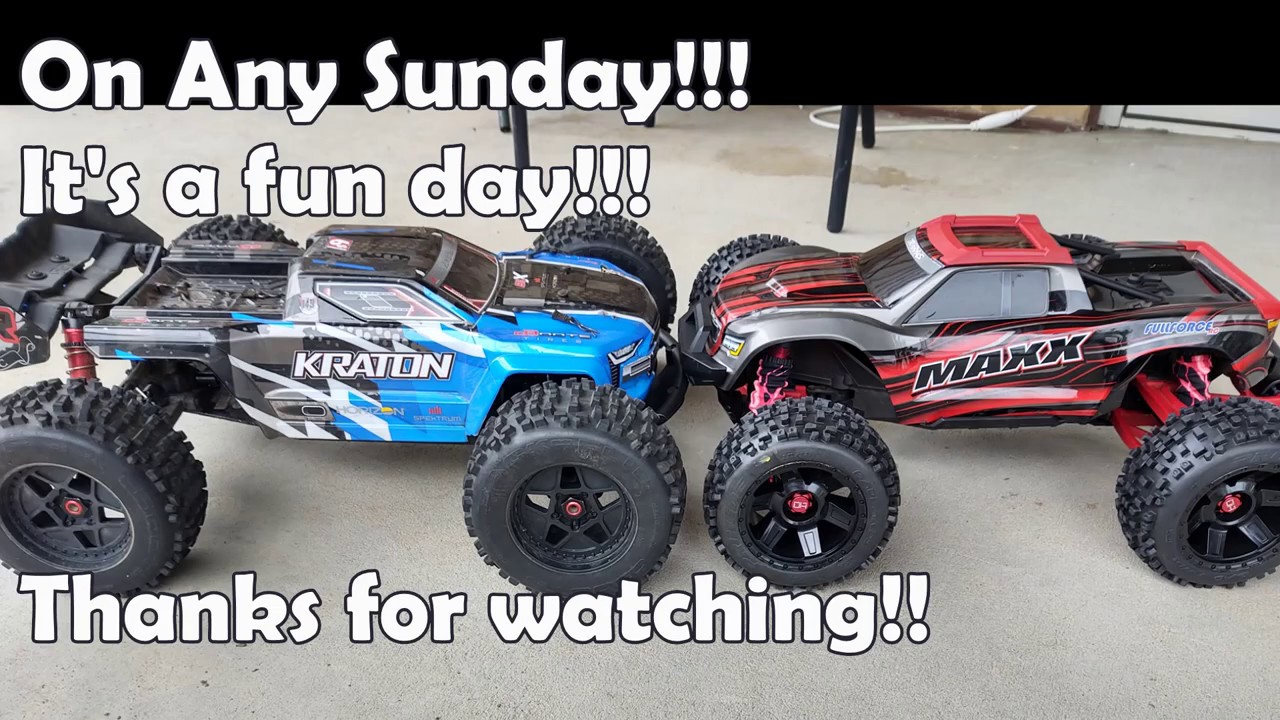 Traxxas Maxx VS Arrma Kraton 6s  (Tug Of War) battle it out!