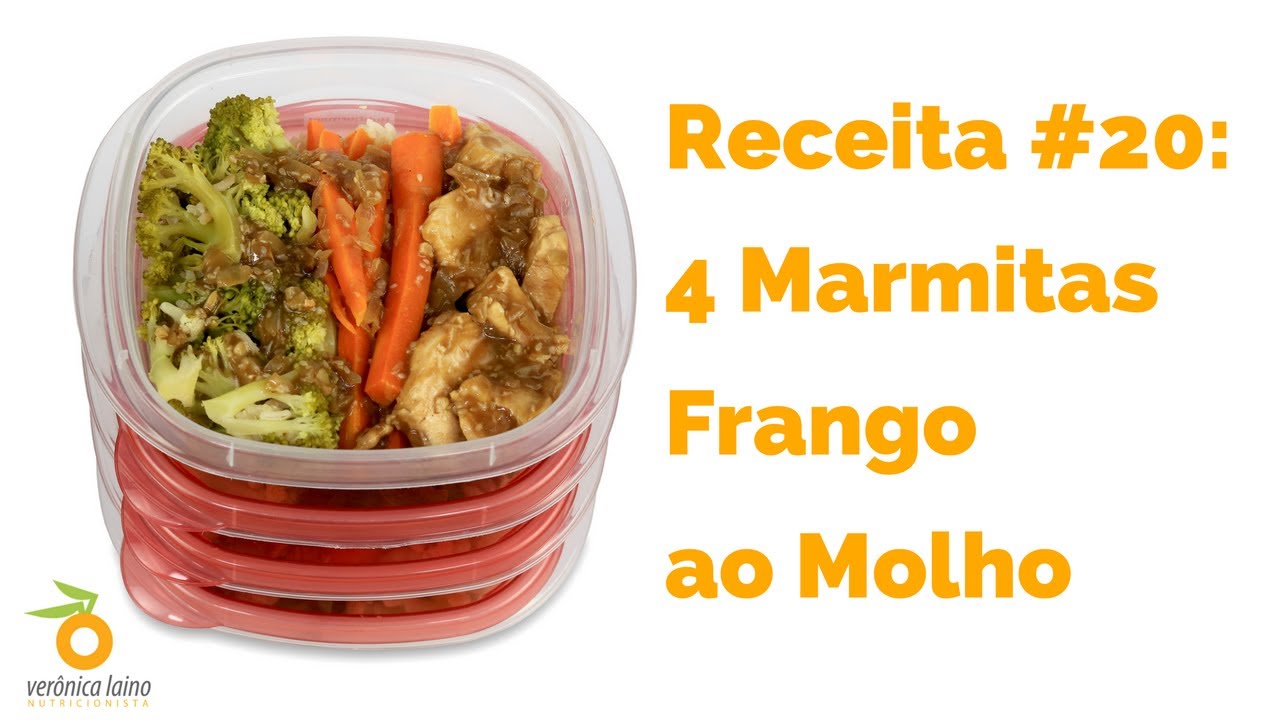 Receita #20 Como fazer 4 MARMITAS de FRANGO ao Molho acompanhada de arroz e vegetais