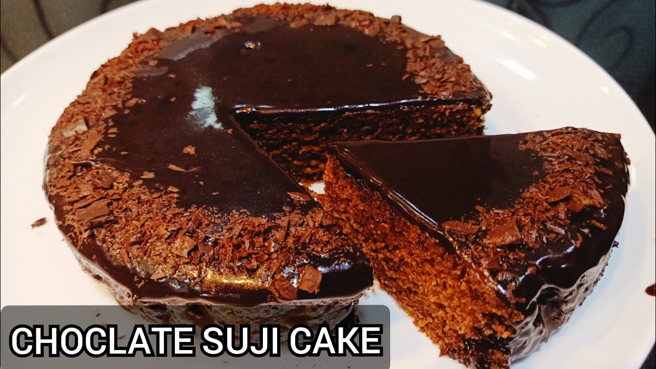 Chocolate Suji Cake Without oven & egg | Tasty Suji Chocolate Cake | Easy Chocolate Suji Cake Recipe