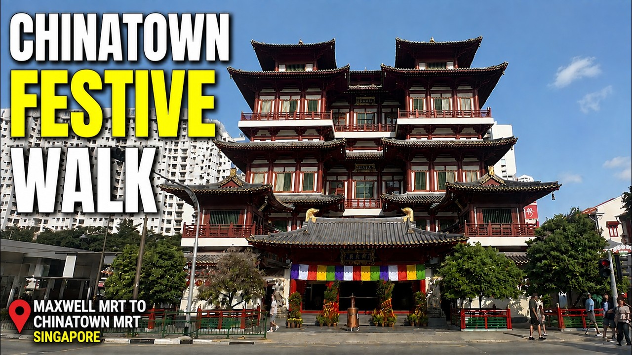 Chinatown Day Walk | CNY Decorations | Maxwell to Chinatown MRT | Walk with Me Daily
