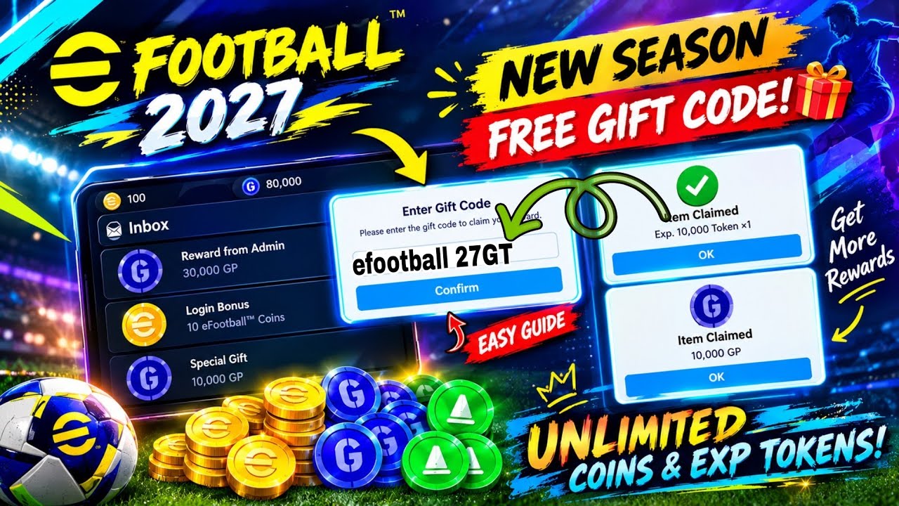 🎁 eFootball 2027 Gift Code Today | eFootball 2027 Code | Bonus Coins & Rewards ⚽🔥