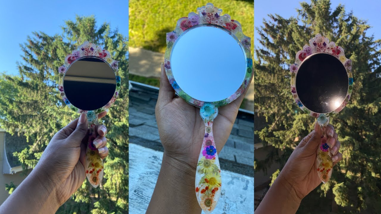 How To Make Floral Resin Hand Mirror