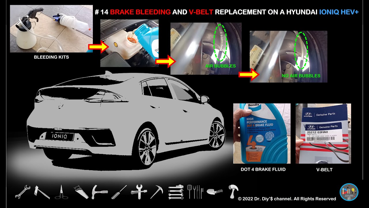 # 14 Brake Bleeding and V-Belt replacement on a Hyundai Ioniq HEV+