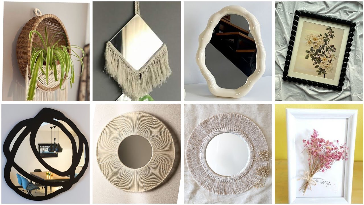 افكار ✨عندك مرايا وكرتون اصنعي ديكورات راقية لزينة بيتك بأقل تكلفة #diy #decor #ideas#handmade