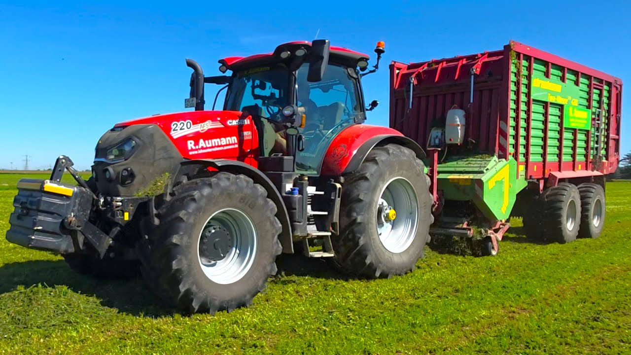 Case IH 220 AFS Puma mit Strautmann Tera-Vitesse CFS 4201 LW bei Grassilage 2025