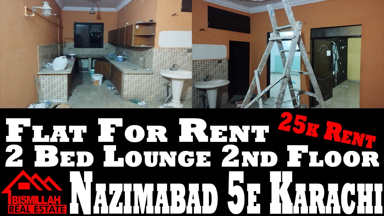 Flat For Rent | 2 Bed Lounge 2nd Floor | Nazimabad 5E Karachi Rent 25k