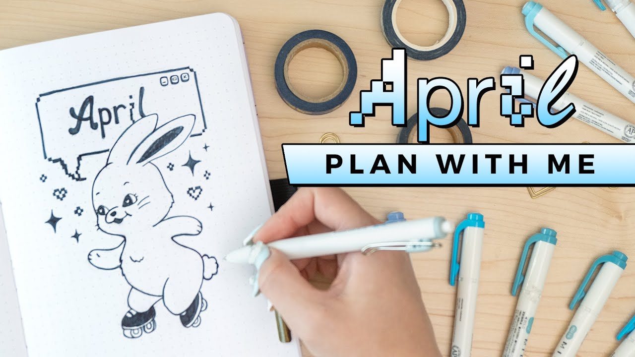 PLAN WITH ME | April 2023 Bullet Journal Setup 🐰