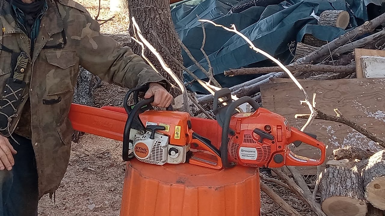 Husqvarna 450 / STIHL 250 Cold Start ❄️🔥👍