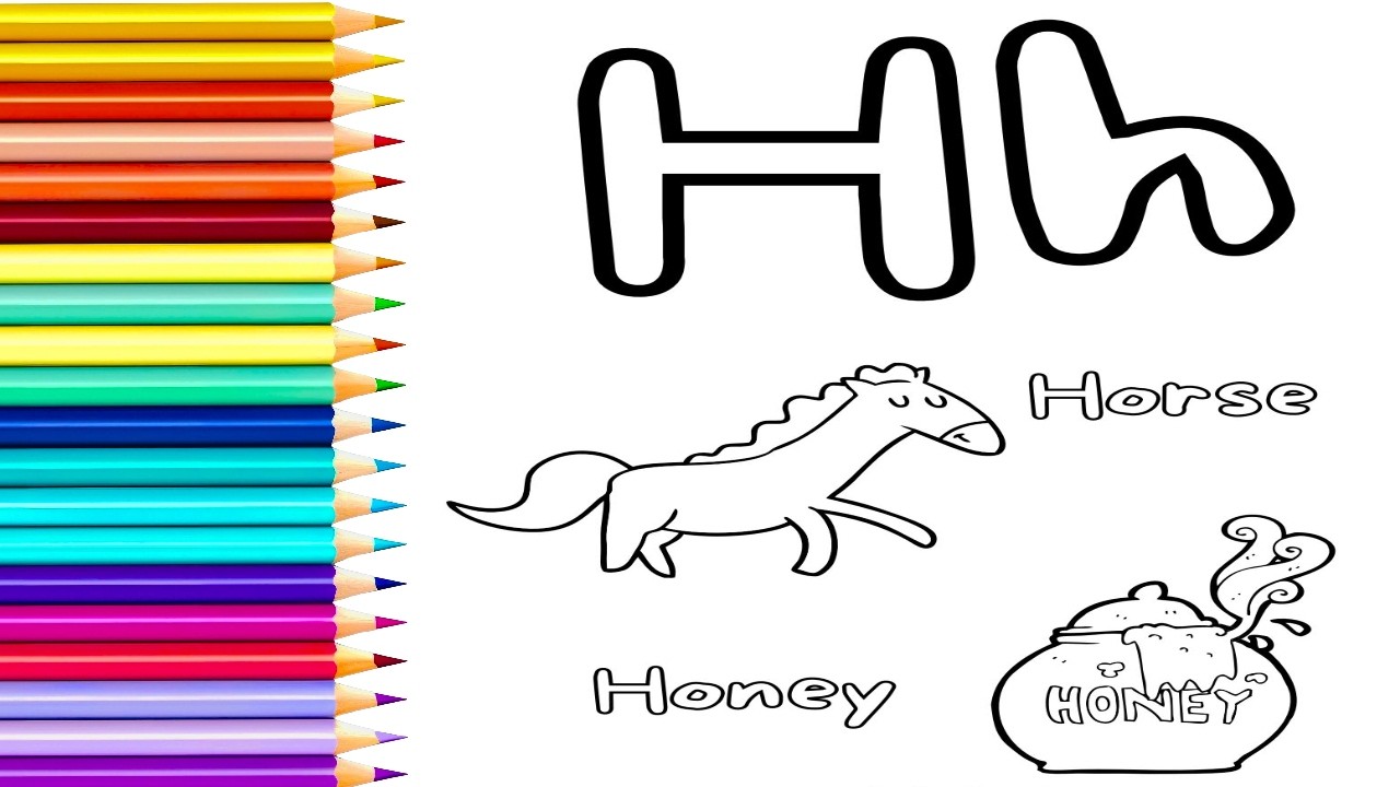 Fun Coloring H is for Horse and Honey While Learning Phonics #coloring #alphabet #phonics