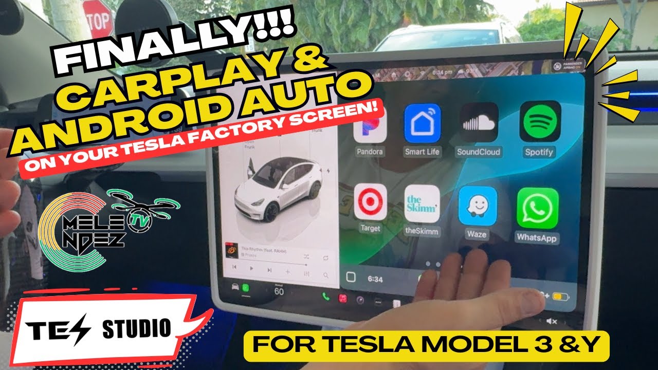 CarPlay на экране Tesla?! ЛУЧШИЙ мод CarPlay/Android Auto для Tesla Model 3/Y на заводском экране!