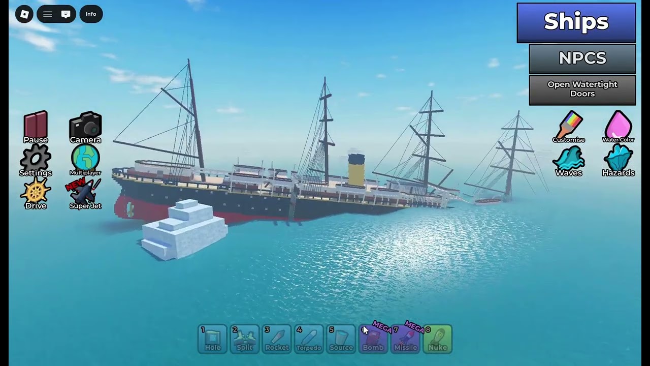 playing a random ship game on roblox
