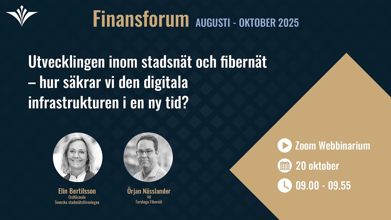 Utvecklingen inom stadsnät och fibernät – hur säkrar vi den digitala infrastrukturen i en ny tid?