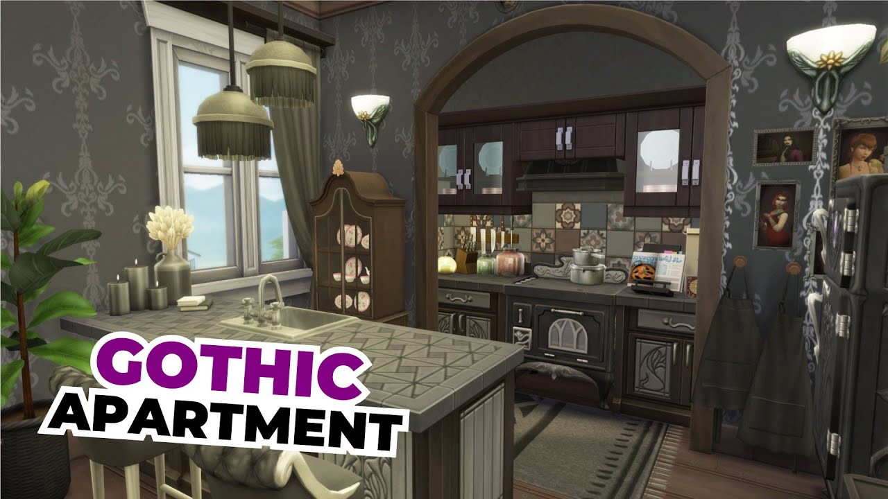 I built a GOTH apartment in The Sims 4