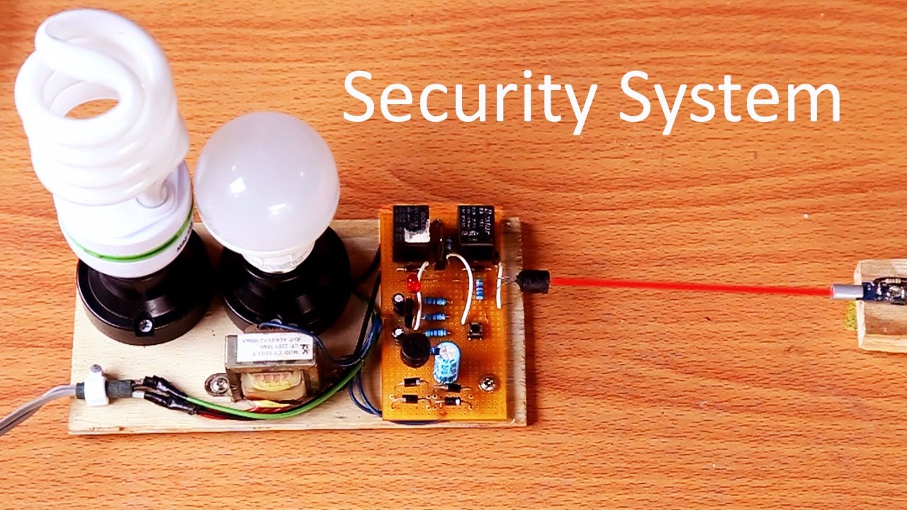 How to make Security  light alarm System circuit at home - Laser Alarm light circuit