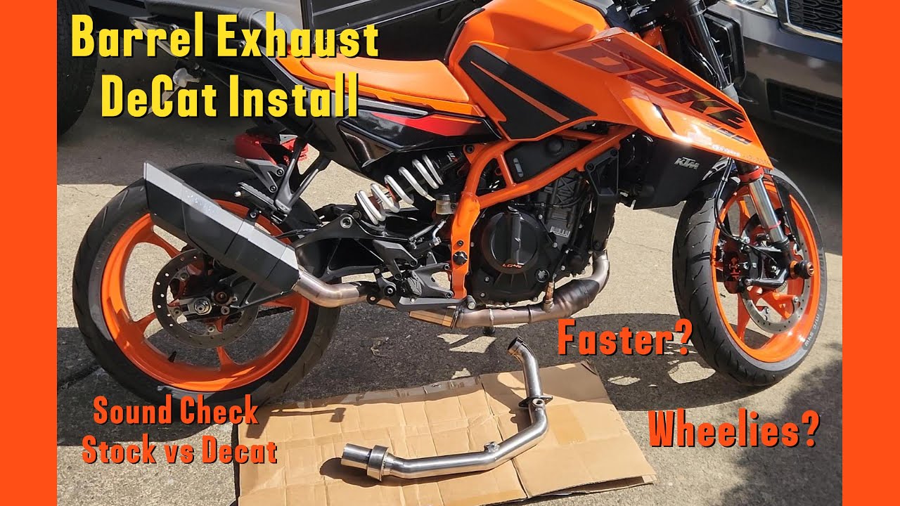 Barrel Exhaust DeCat Install and Sound Compare. Full Exhaust System For Duke 390 Gen 3 #ktm #ktmduke