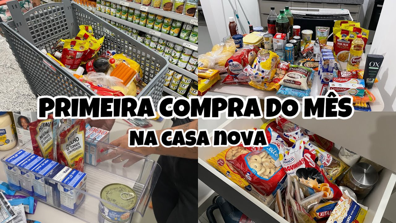 PRIMEIRA COMPRA DO MÊS e organização nos armários na casa nova! 🛒🤎