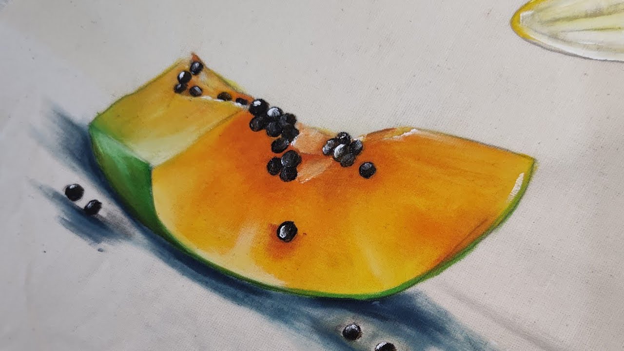O jeito certo de pintar mamão cortado no tecido 