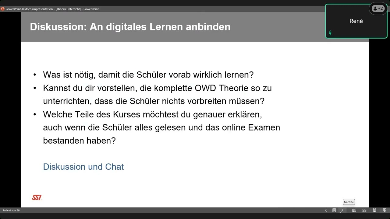 SSI ITC: Tauchtheorie unterrichten