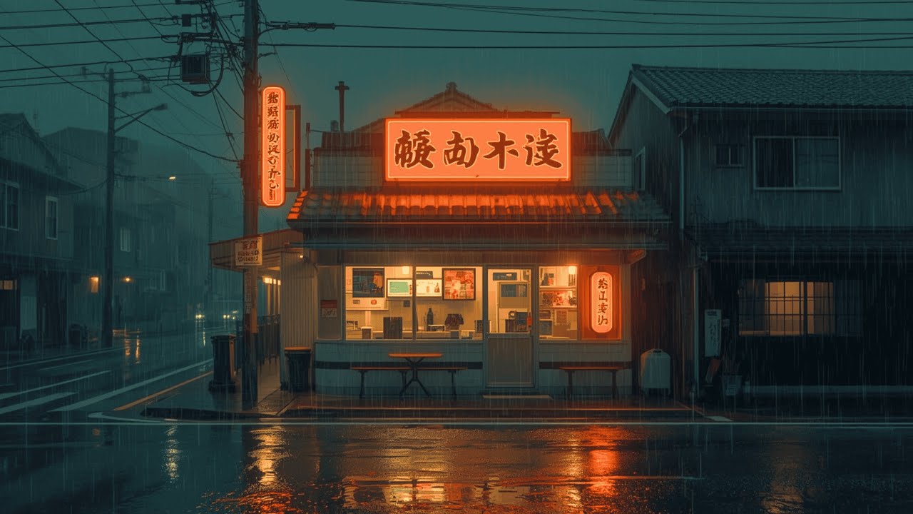 Rain & Neon Lights in Japan | Lofi Cozy Ramen Shop
