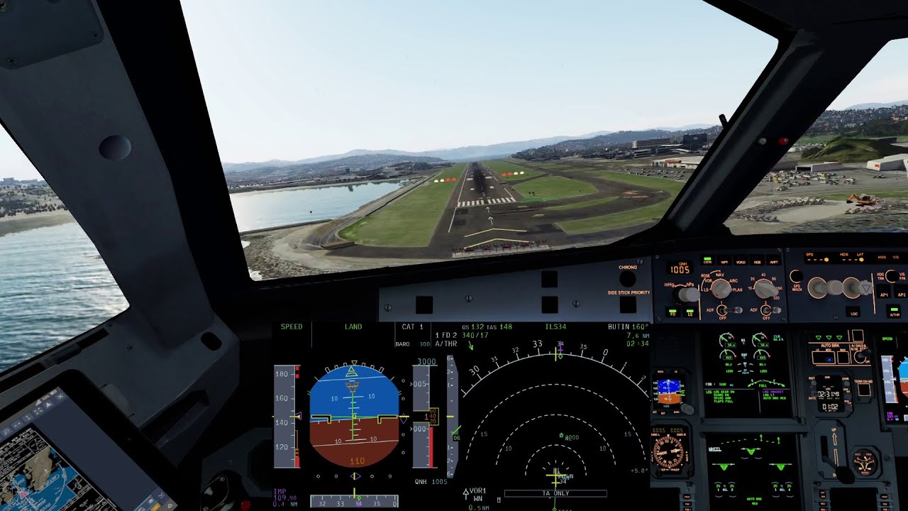 Gusty landing at Wellington | Flighbeam scenery | P3D FSLabs A320