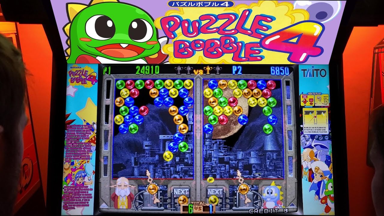 Puzzle Bobble 4 Arcade Cabinet 2-Player MAME Gameplay w/ Marquee