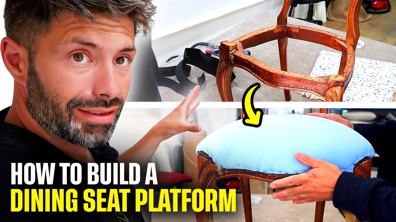 HOW TO BUILD A DINING CHAIR SEAT PLATFORM FROM SCRATCH | UPHOLSTERY FOR BEGINNERS FaceliftInteriors