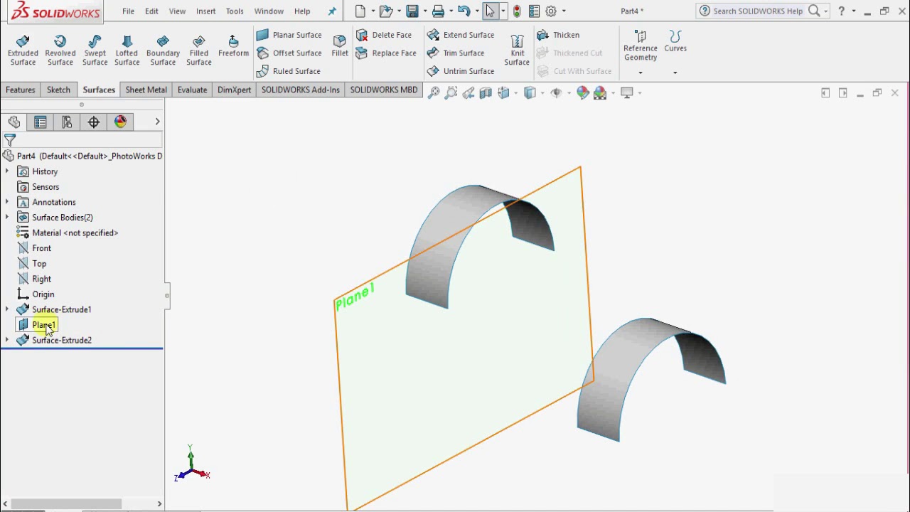BOUNDRY SURFACE - Solid Works Tutorial