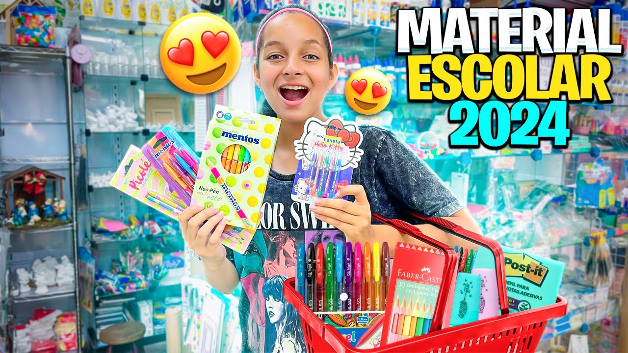 COMPRANDO MEU MATERIAL ESCOLAR 2024 *só coisa fofa 🥰