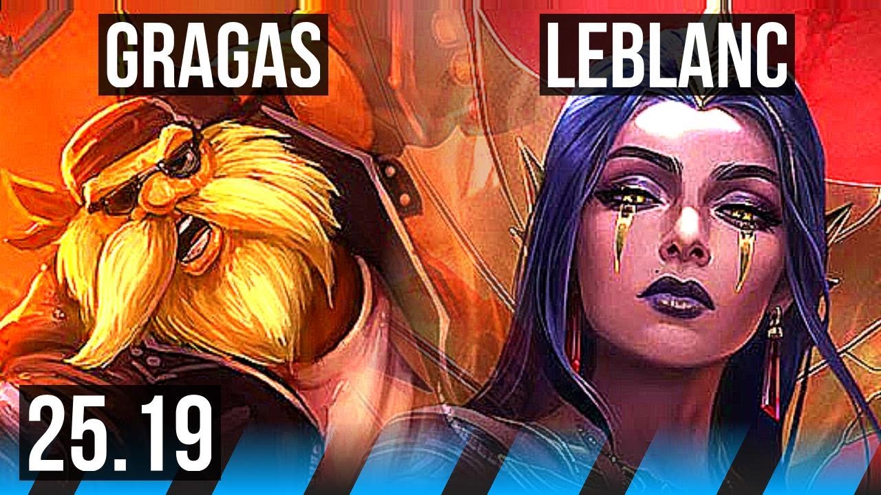 GRAGAS vs LEBLANC (MID) | Rank 5 Gragas, Godlike | EUNE Challenger | 25.19