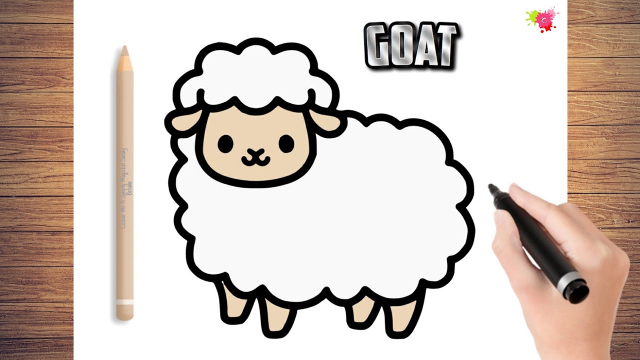 Goat Drawing | Goat drawing easy | How to draw Goat for kids and toddlers |goat drawing step by step