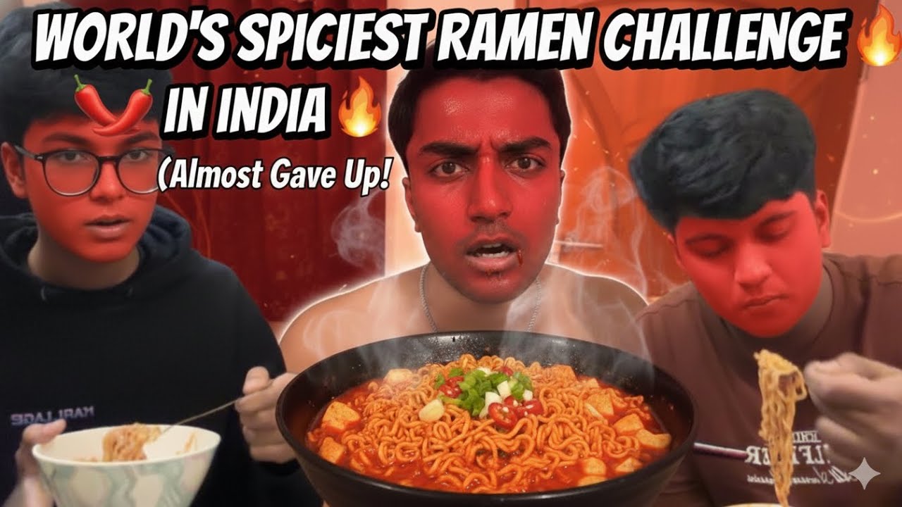 “World’s Spiciest Ramen Challenge in India 🌶️🔥 (Almost Gave Up!)”