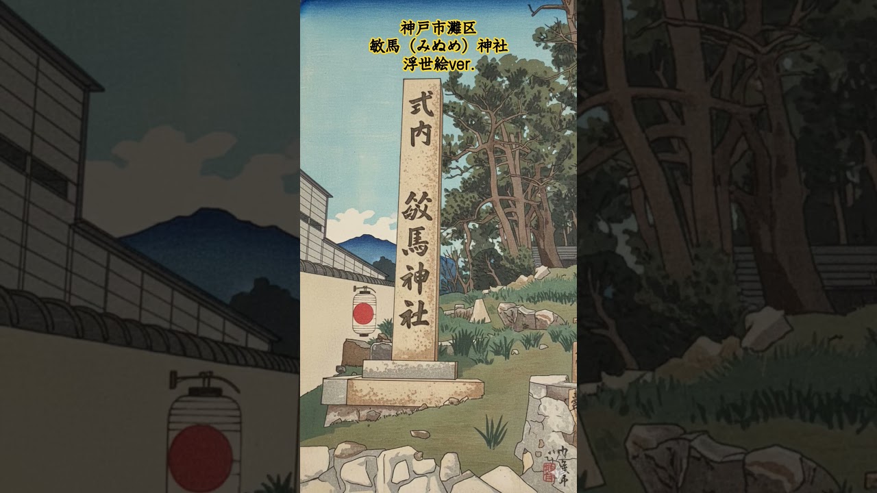 神戸市灘区敏馬（みぬめ）神社浮世絵ver. 