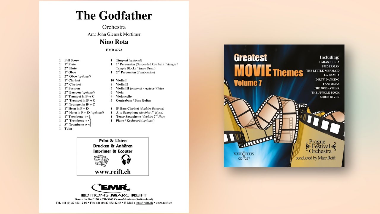 Nino Rota: The Godfather - Editions Marc Reift - for Orchestra