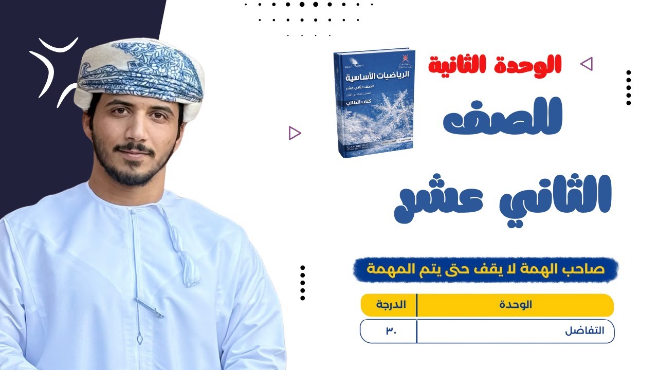مراجعة الوحدة الثاني ( الختامية ) للصف الثاني عشر أساسي