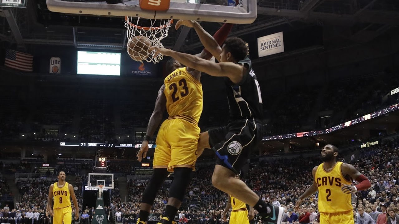 Rookie Malcolm Brogdon Dunks on LeBron James and Kyrie Irving! Bucks vs Cavs