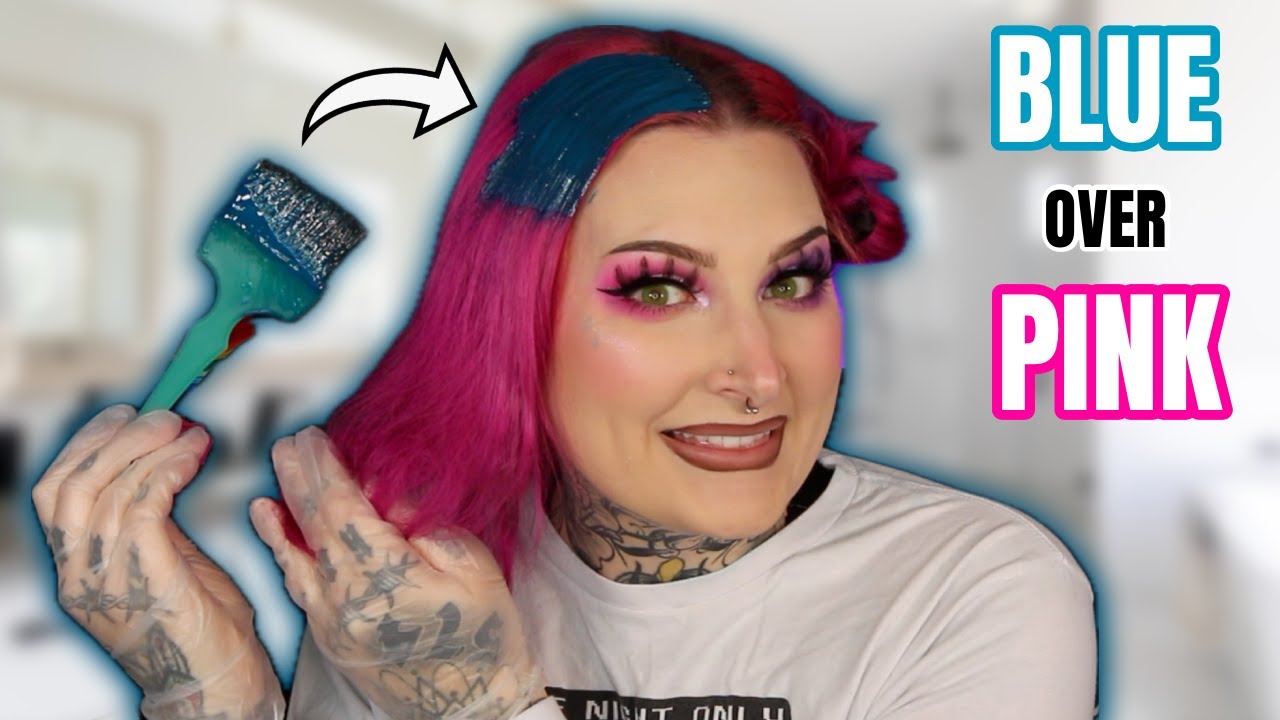 BLUE over PINK hair! 🩷🩵💜
