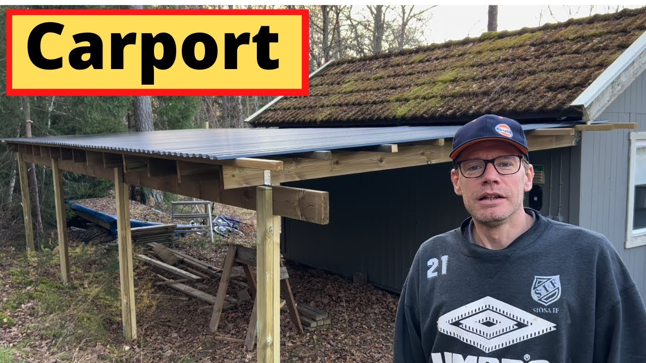 Bygger Carport bakom gäststugan
