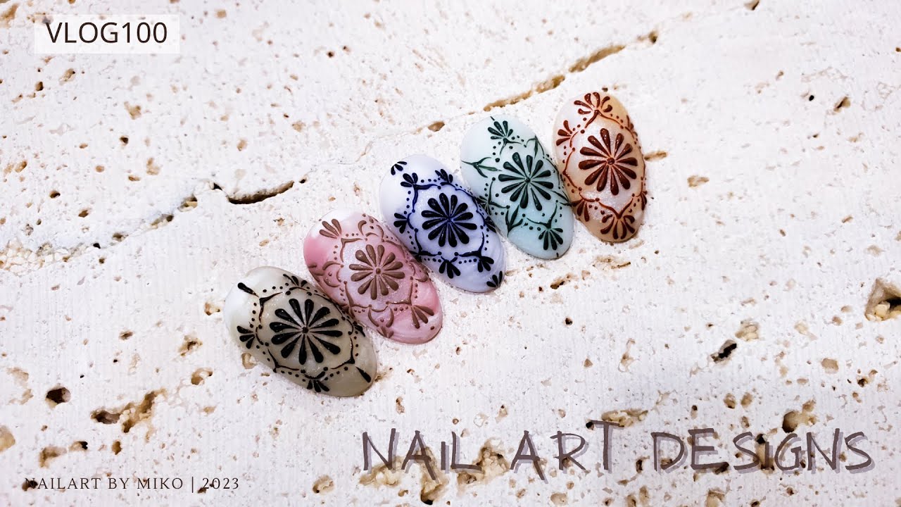 花磚美甲｜凝膠造型｜美甲教學｜ネイル ｜nailart｜ nails 2023 ｜ vlog