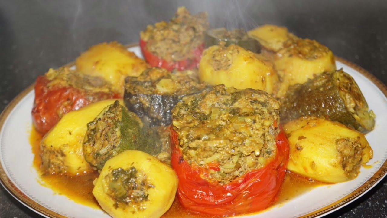 legumes farcis :recette simple:  لحم مفروم : viande hach&eacute;e : خضر محشية ،وصفة سهلة و رائعة