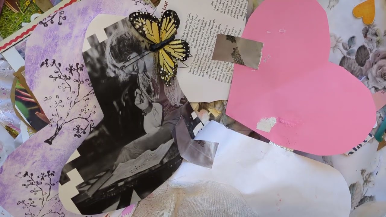 Heart shaped art journal and charity shop haul.