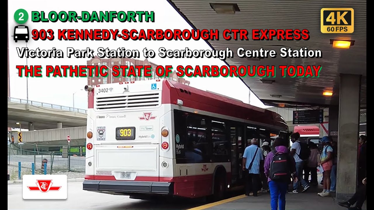 TTC POV Walk: Victoria Park Station to Scarborough Centre Station Via Kennedy Station【4K】