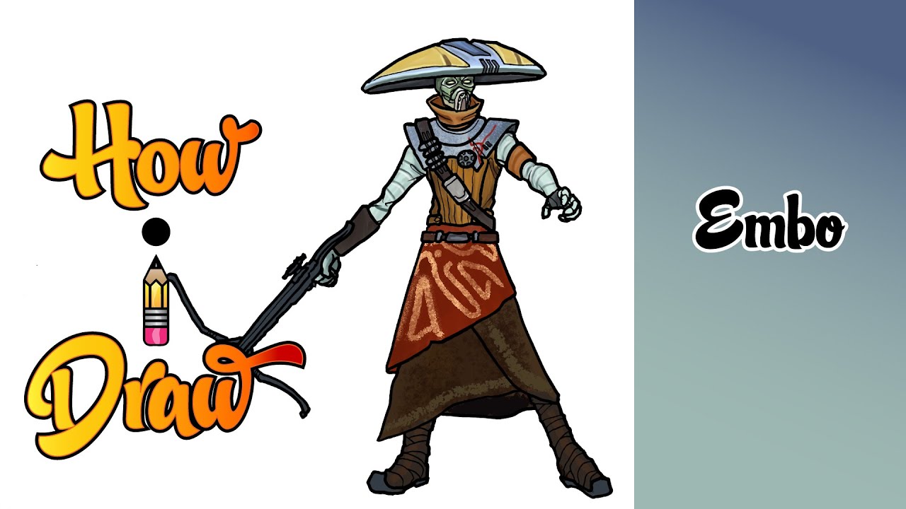 How I Draw BOUNTY HUNTER EMBO from STAR WARS the CLONE WARS * how to draw embo art lessons drawing *