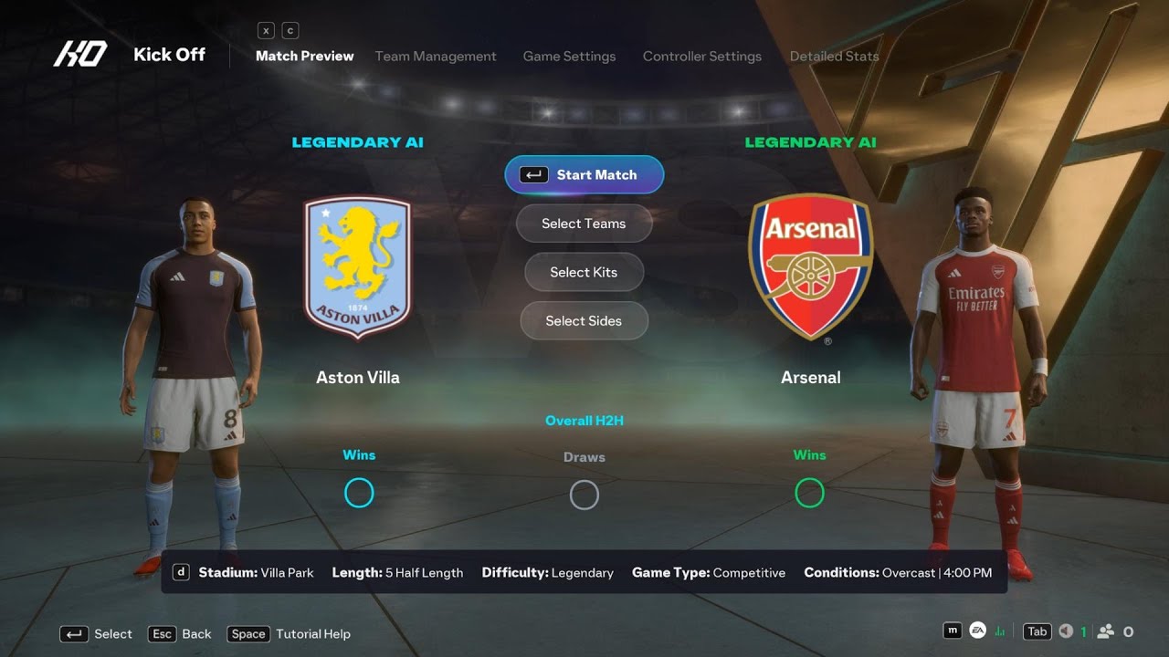 Aston Villa vs Arsenal | Premier League | EA FC 26 | Simulation