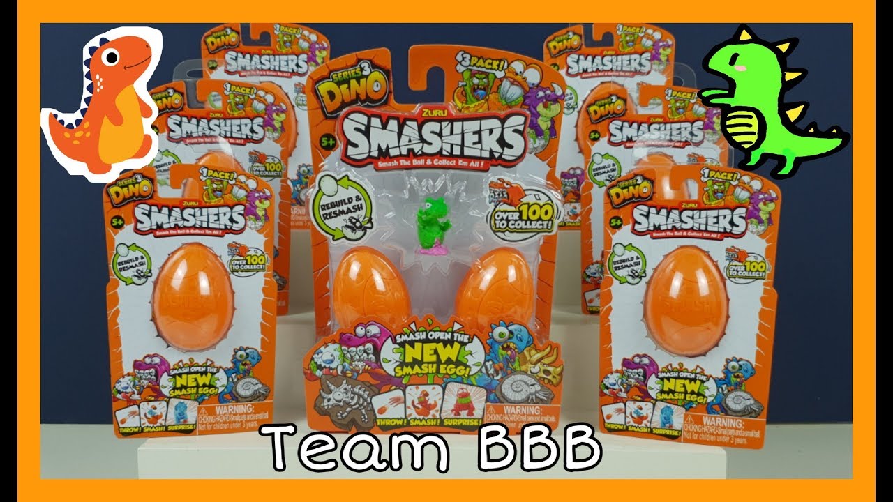 SMASHERS SERIES 3 DINO EGGS By Zuru! Smasher World 2019 Collectible Smash Egg Dinosaur Dino