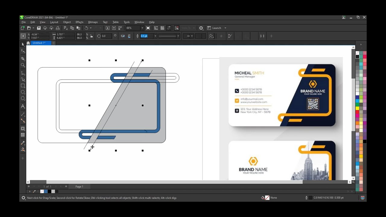 Make a Professional Business Card Template - Coreldraw 2024 Tutorial