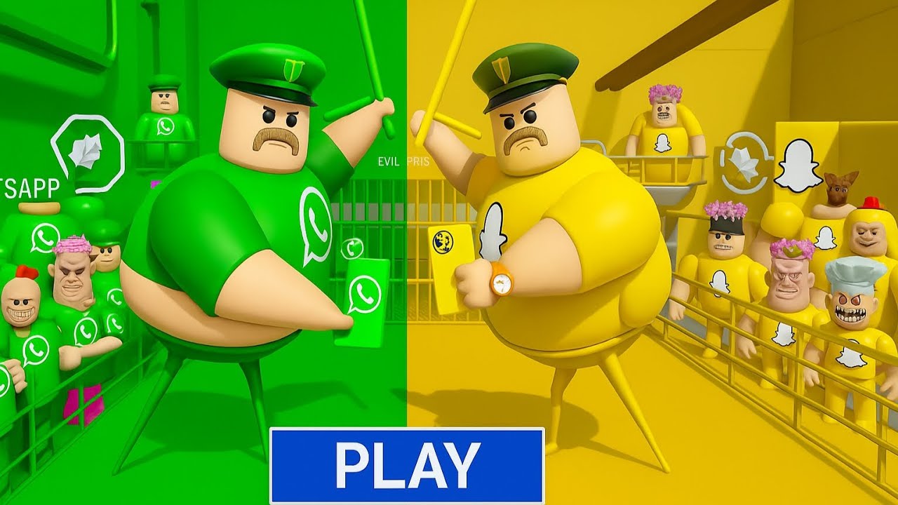 WHATSAPP vs SNAPCHAT Prison Battle! 💚💛 (Roblox Funny Escape)  