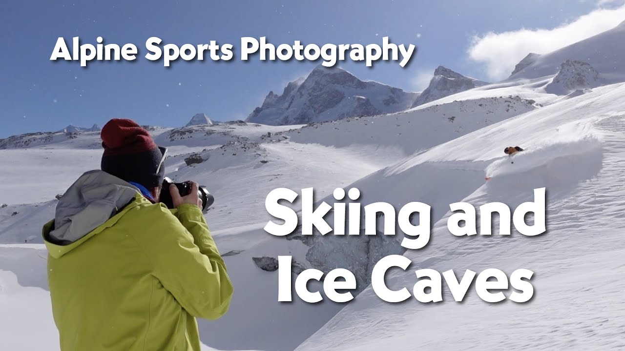 Ice caves in Zermatt. Ski photography shoot