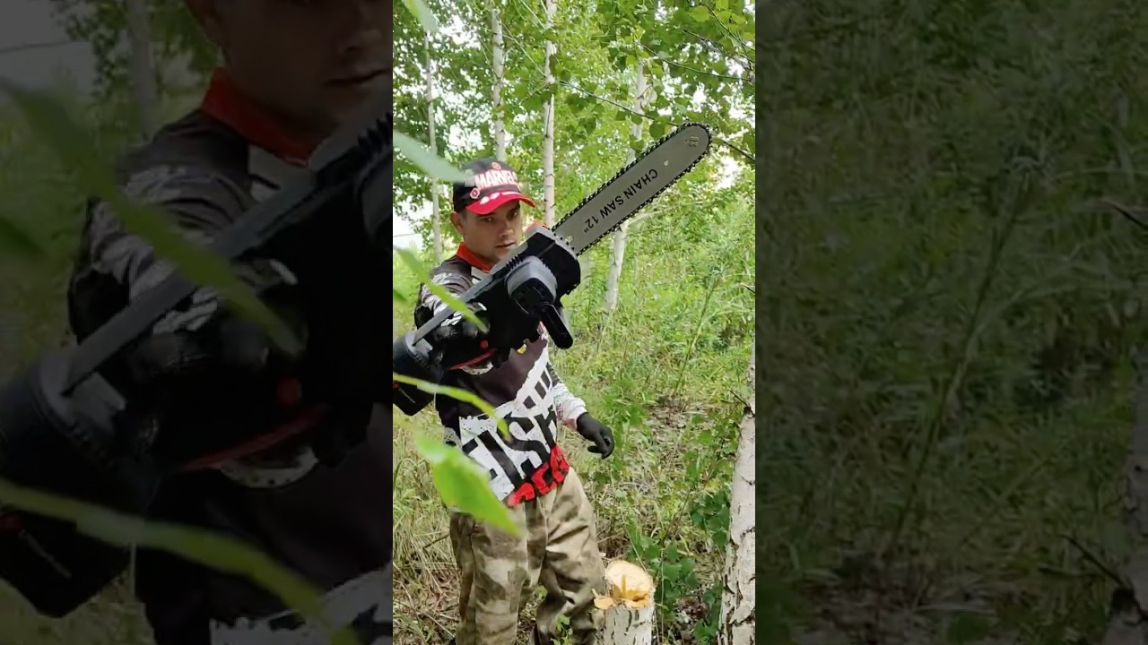 Тест китайской аккумуляторной цепной пилы Chain Saw#shorts #рыбалка #siberian